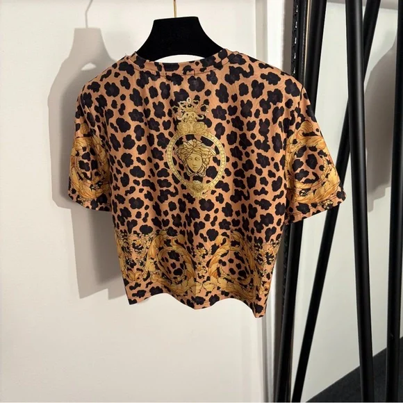 Versace Medusa Leopard Tee Fitted Short Sleeve - Picture 2 of 8
